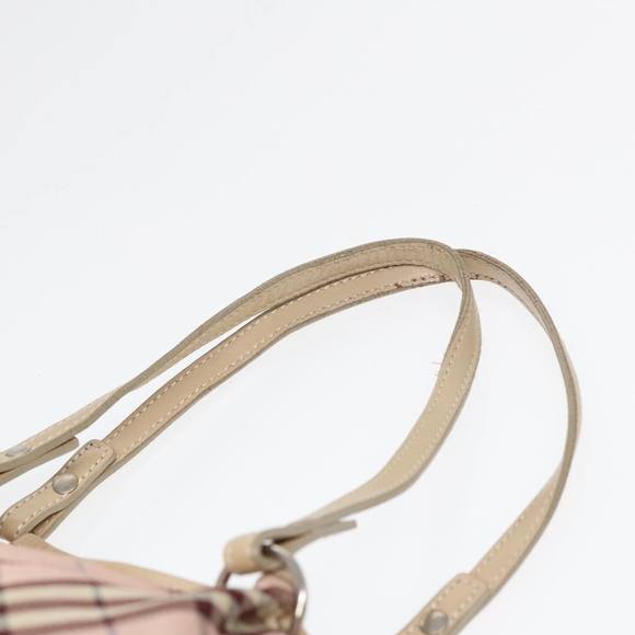 BURBERRY Nova Check Blue Label Tote Bag Nylon Beige Pink Silver Auth ti2039 - Picture 8 of 16